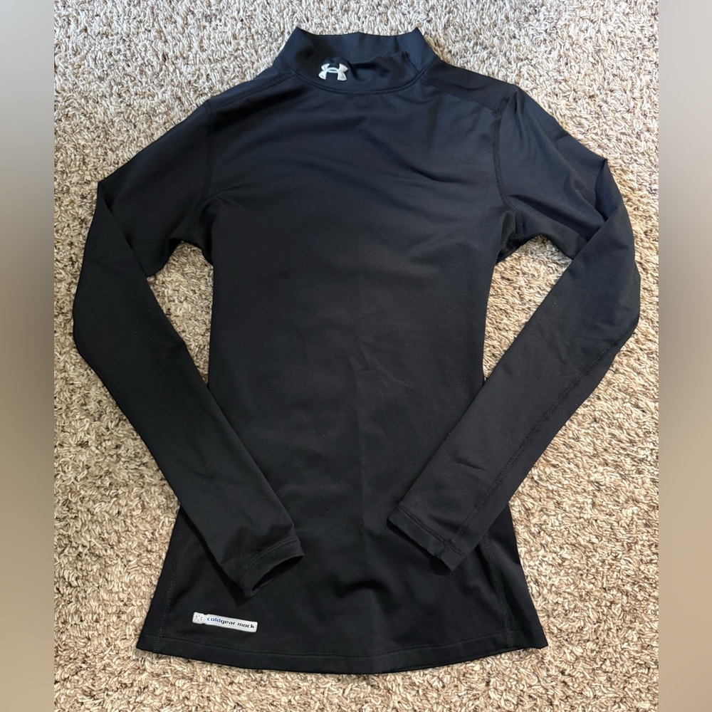 Under Armour Women’s Black Mock-Neck Long Sleeve Performance Top